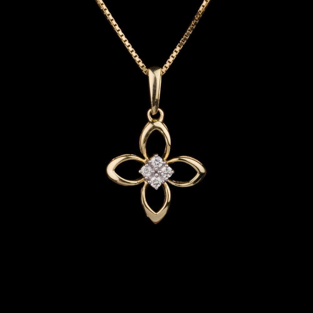 14K Yellow Gold Diamond Pendant - 0.06ct SI-IJ