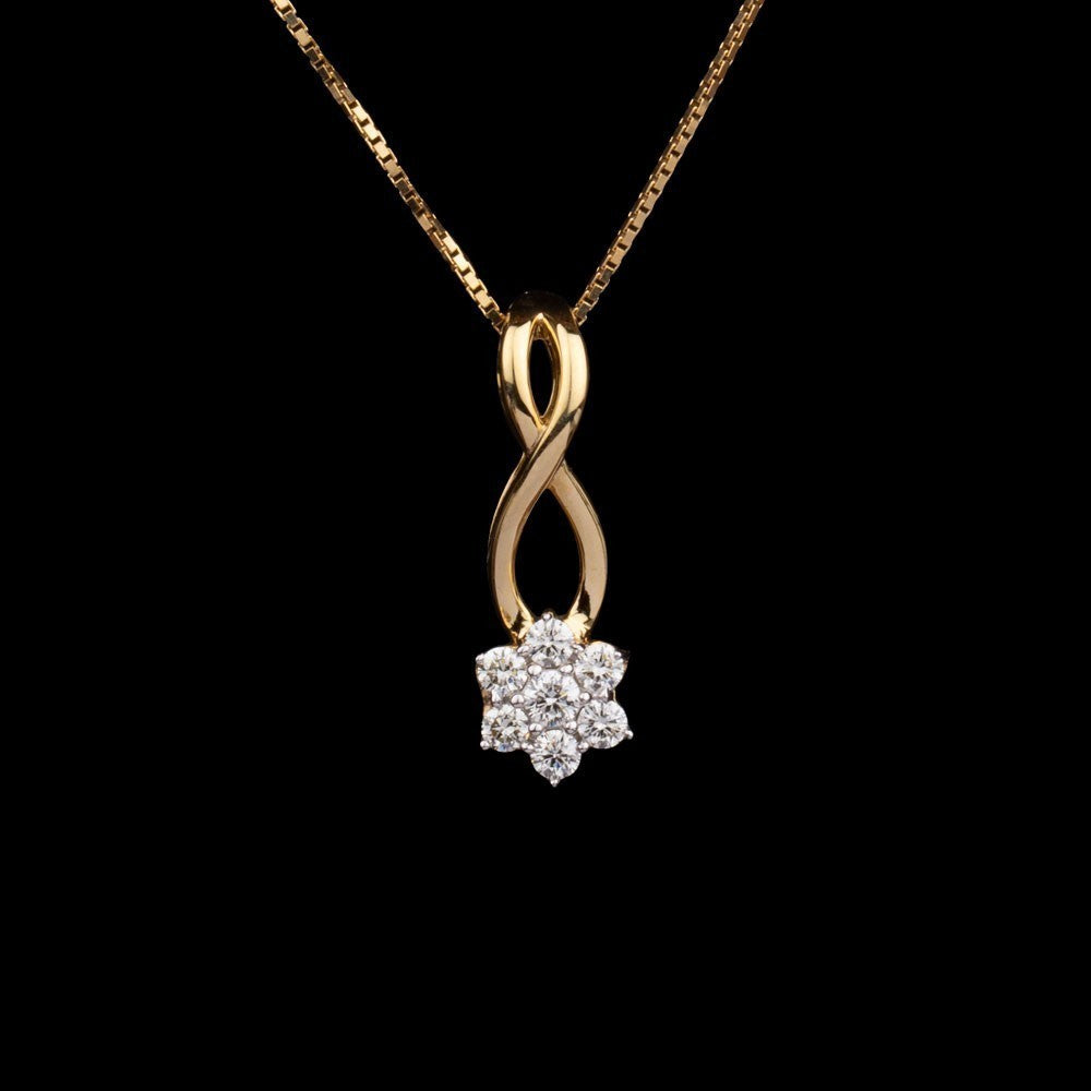 14K Yellow Gold Diamond Pendant - 0.21ct SI-IJ