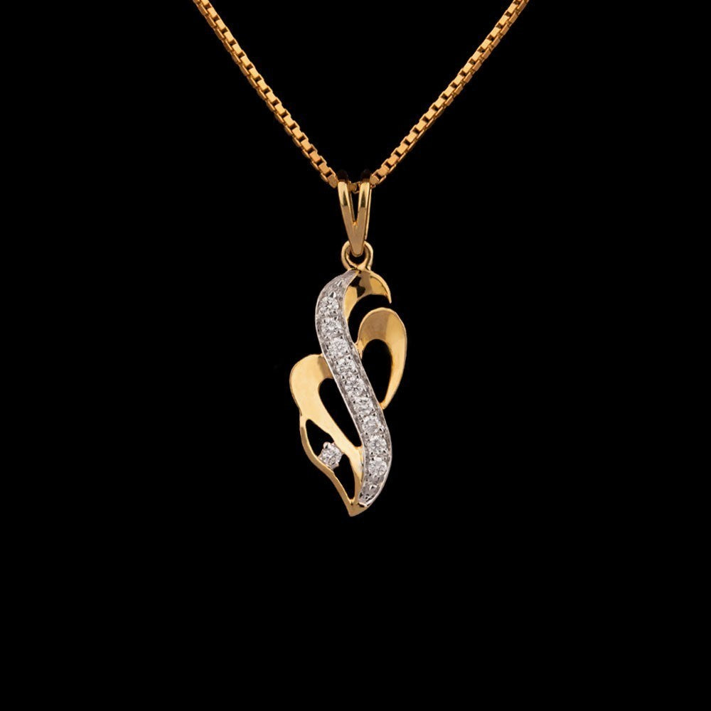 14K Yellow Gold Diamond Pendant - 0.15ct SI-GH