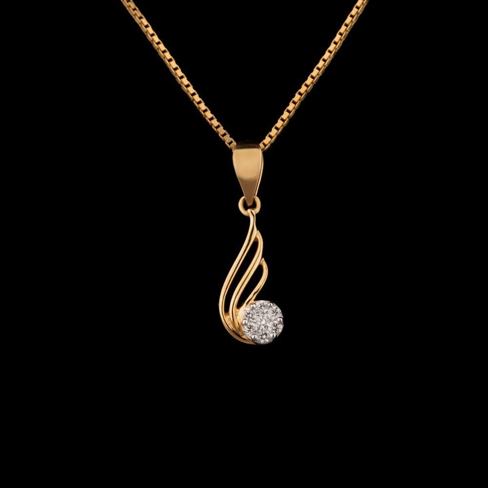 14K Yellow Gold Diamond Pendant - 0.1ct SI-IJ