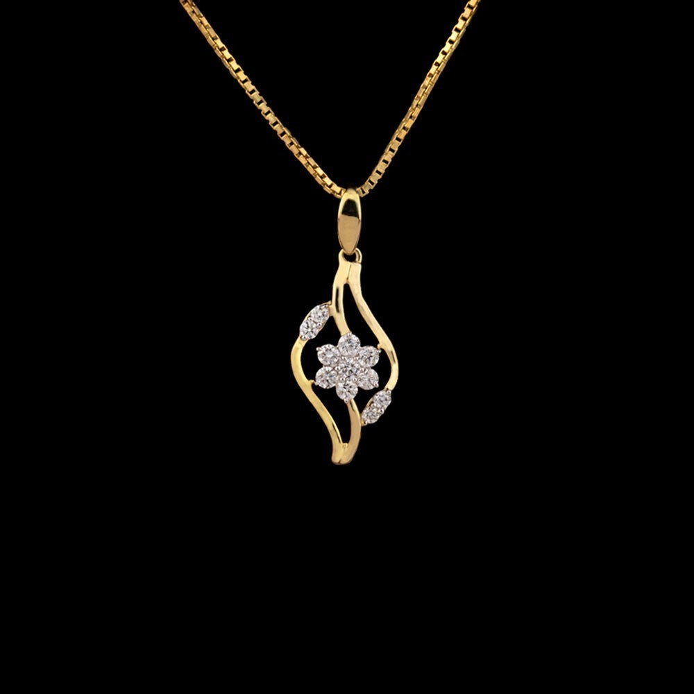14K Yellow Gold Diamond Pendant - 0.25ct SI-GH
