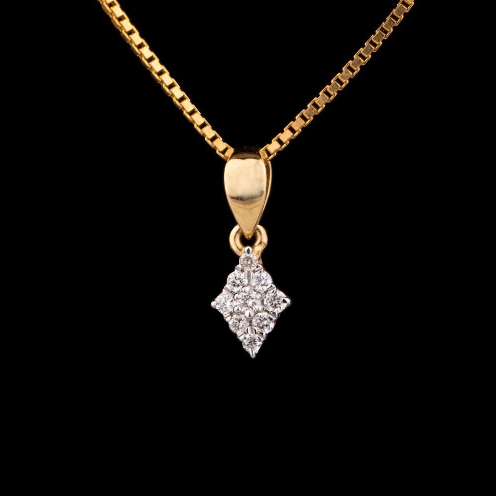 14K Yellow Gold Diamond Pendant - 0.09ct SI-IJ