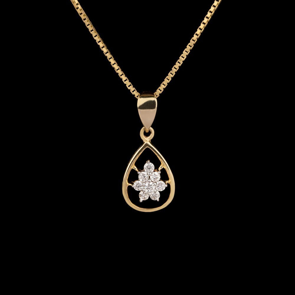 14K Yellow Gold Diamond Pendant - 0.14ct SI-IJ