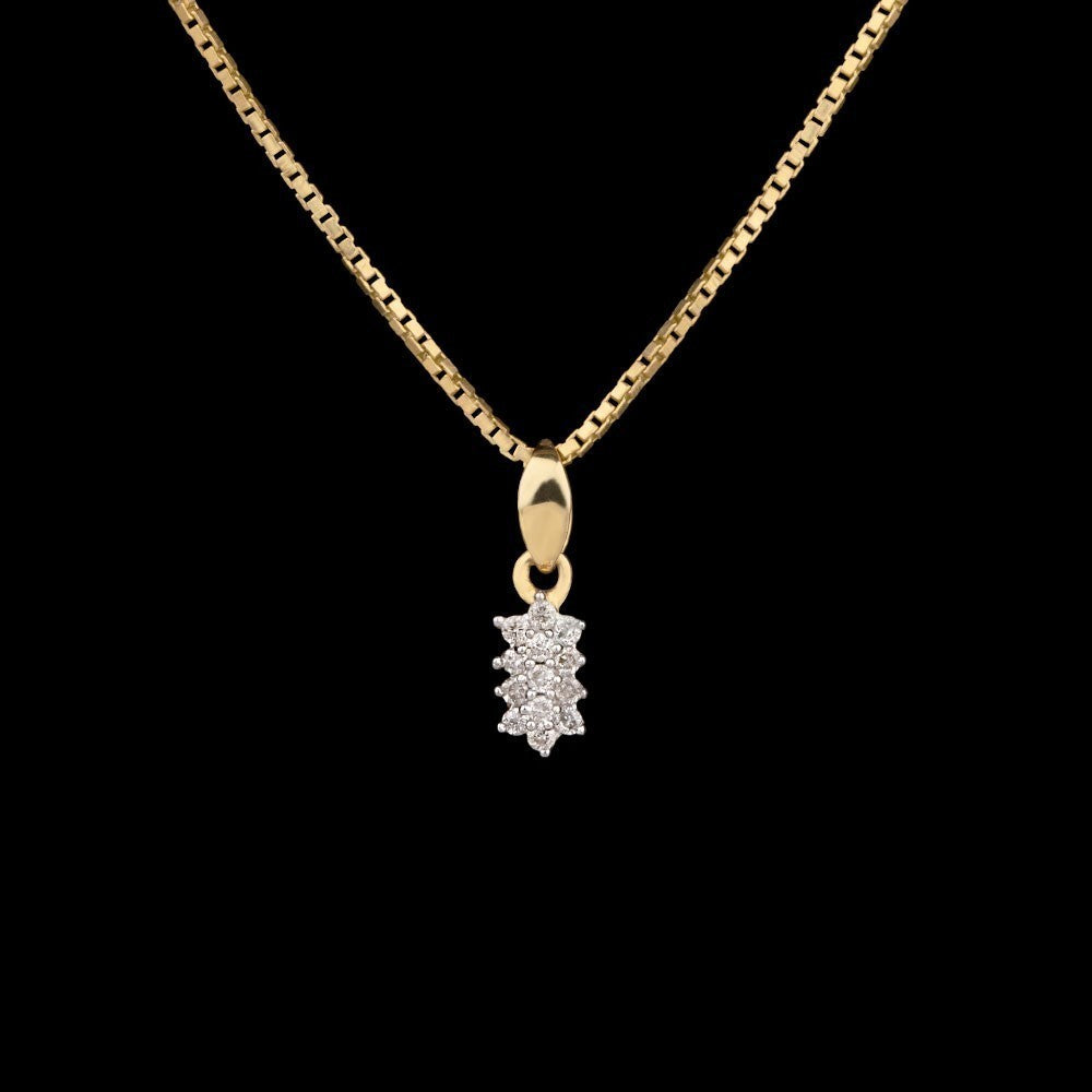 14K Yellow Gold Diamond Pendant - 0.08ct SI-IJ