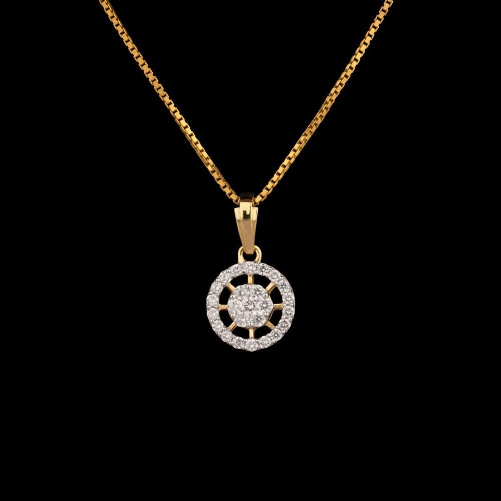 14K Yellow Gold Diamond Pendant - 0.33ct SI-GH