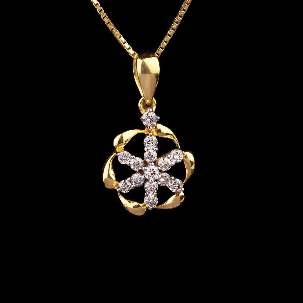 14K Yellow Gold Diamond Pendant - 0.23ct SI-IJ