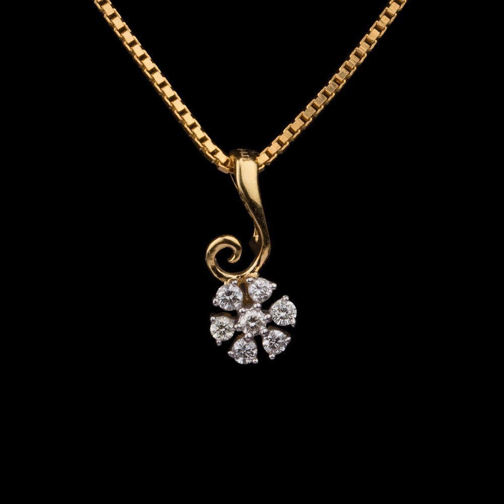 14K Yellow Gold Diamond Pendant - 0.11ct SI-IJ