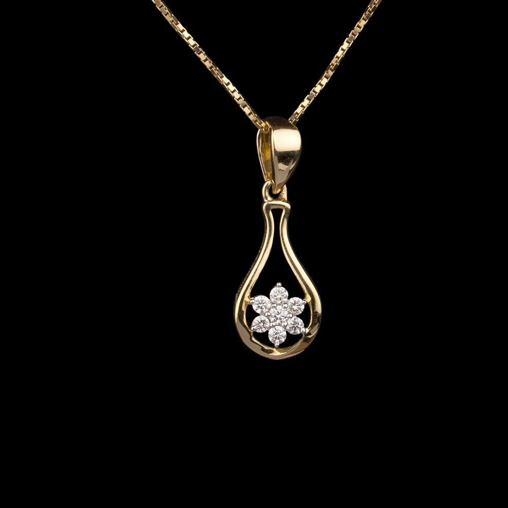 14K Yellow Gold Diamond Pendant - 0.11ct SI-IJ
