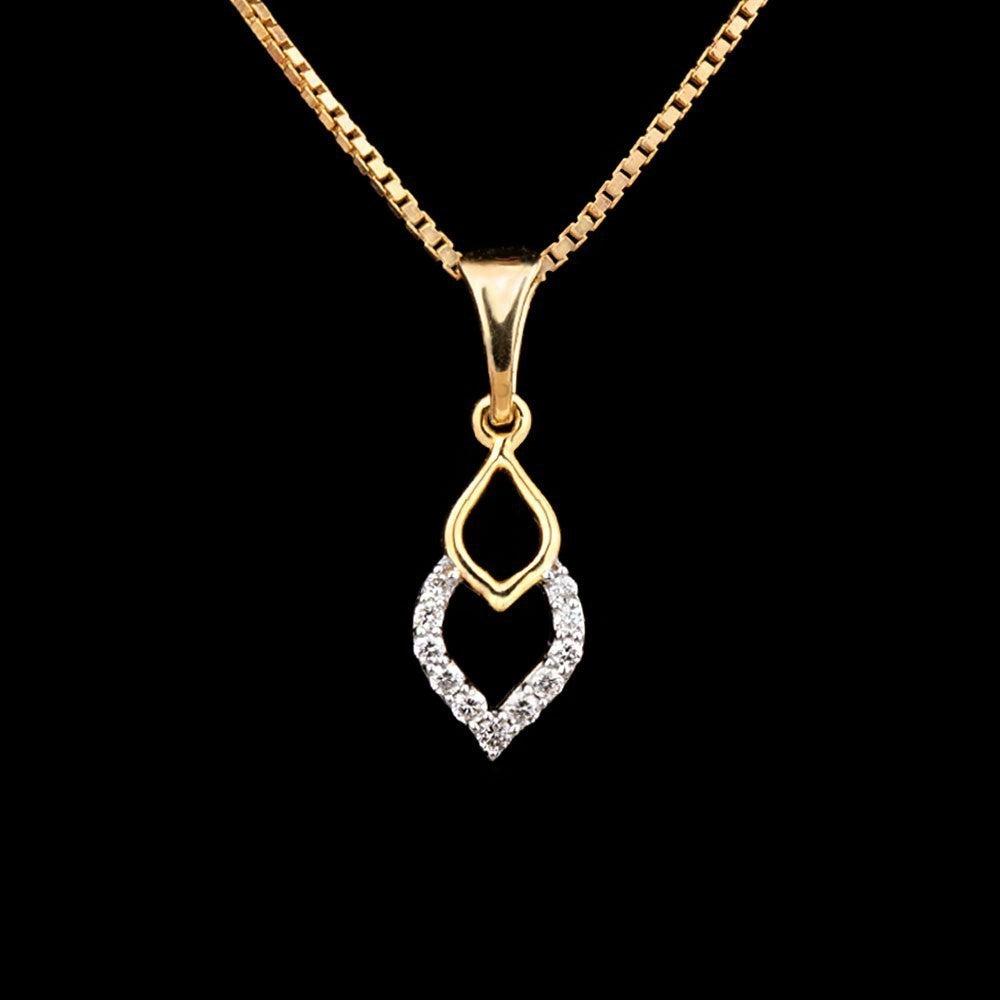 14K Yellow Gold Diamond Pendant - 0.08ct SI-IJ