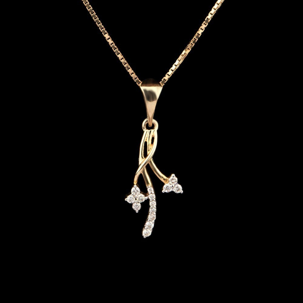 14K Yellow Gold Diamond Pendant - 0.08ct SI-IJ