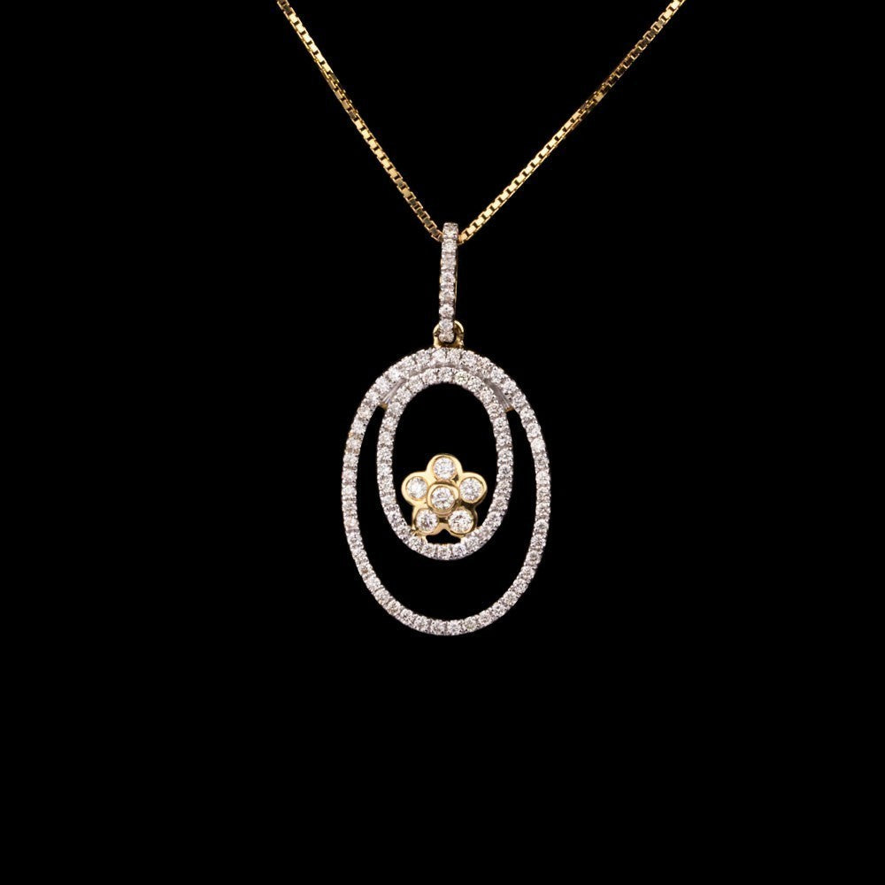 14K Yellow Gold Diamond Pendant - 0.41ct SI-IJ