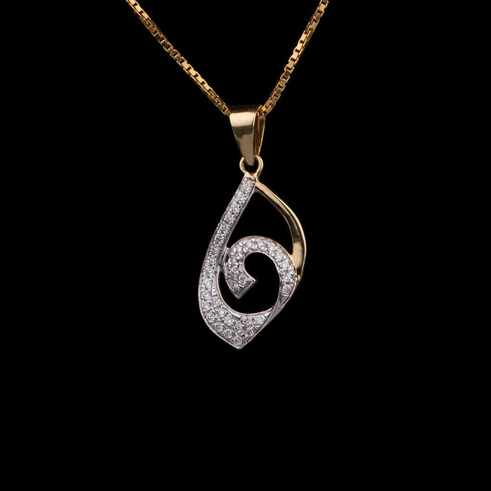 18K Yellow Gold Diamond Pendant - 0.15ct VS-GH