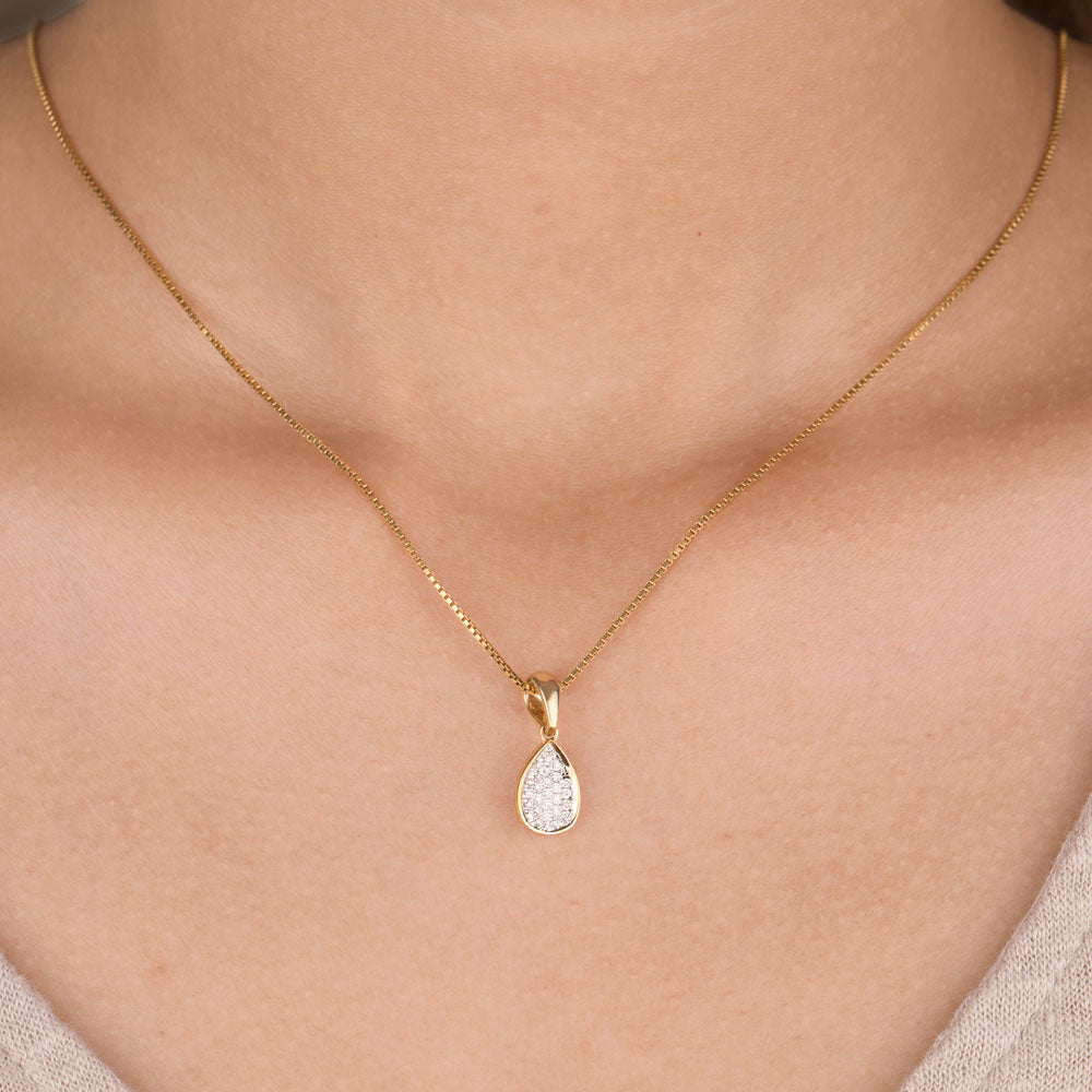 14K Yellow Gold Diamond Pendant - 0.15ct SI-IJ