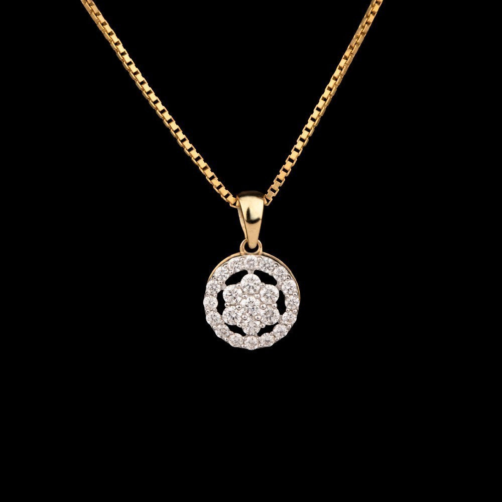 14K Yellow Gold Diamond Pendant - 0.31ct VVS-VS-GH