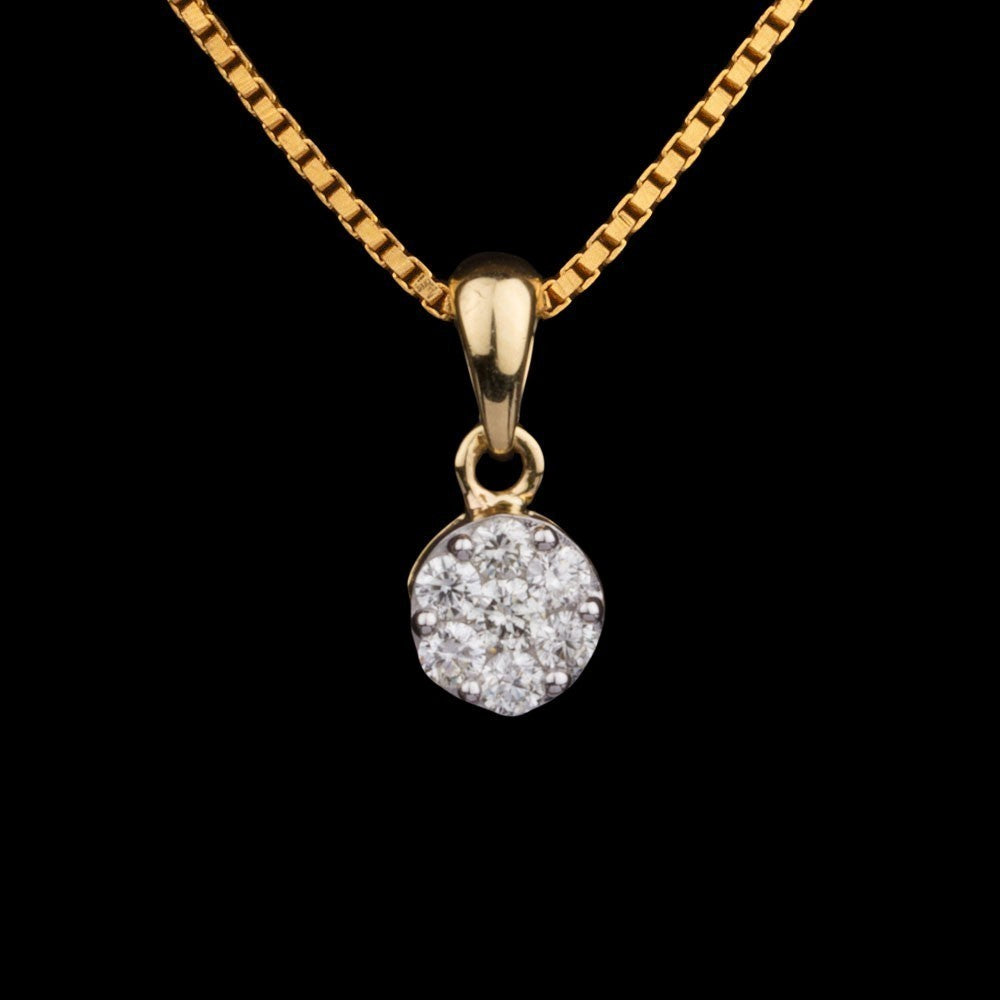 14K Yellow Gold Diamond Pendant - 0.16ct SI-IJ