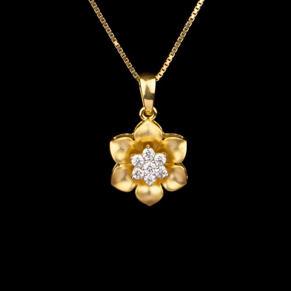 14K Yellow Gold Diamond Pendant - 0.14ct SI-IJ