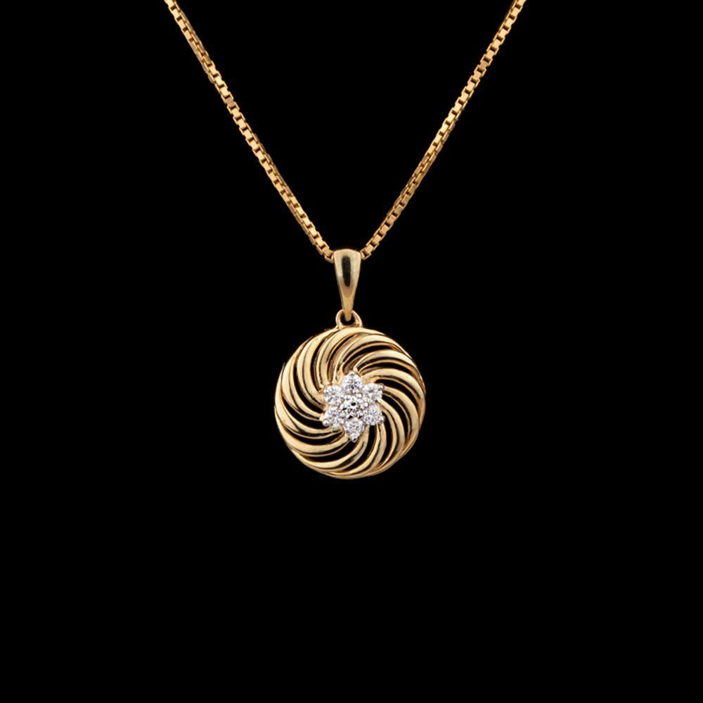 14K Yellow Gold Diamond Pendant - 0.14ct SI-IJ