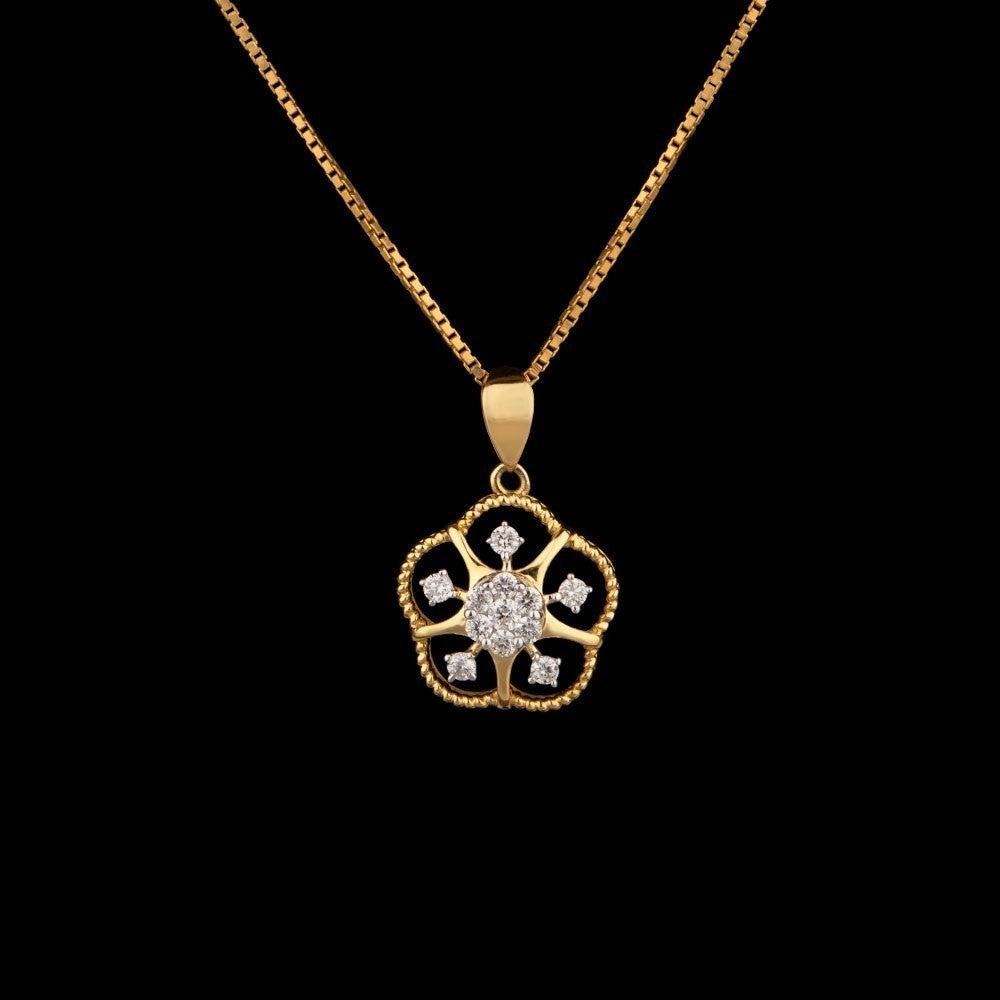 14K Yellow Gold Diamond Pendant - 0.23ct SI-IJ