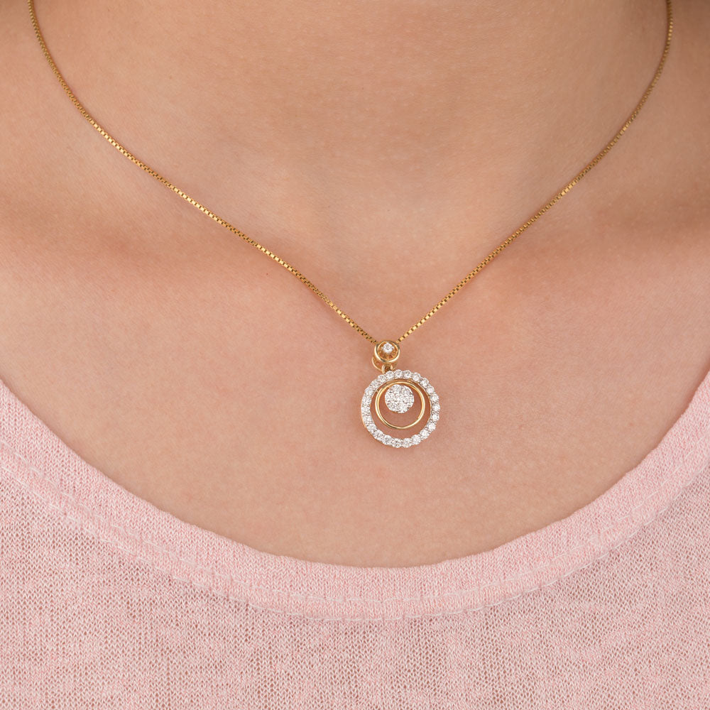 14K Yellow Gold Diamond Pendant - 0.57ct VVS-VS-GH