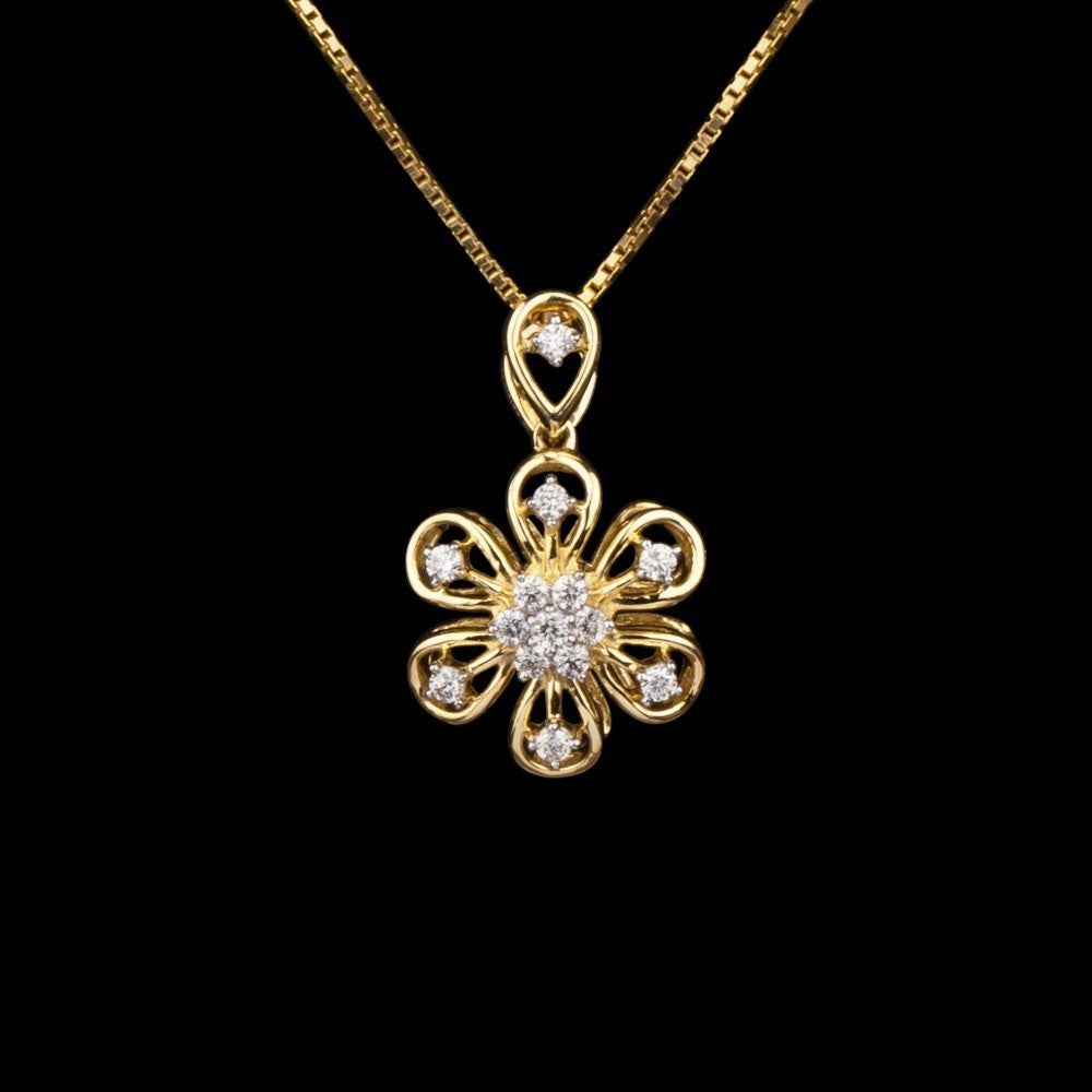 14K Yellow Gold Diamond Pendant - 0.25ct SI-IJ