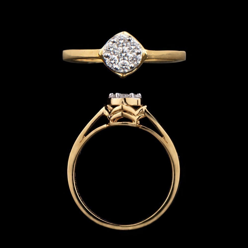 18K Yellow Gold Diamond Ring - 0.22ct VS-IJ