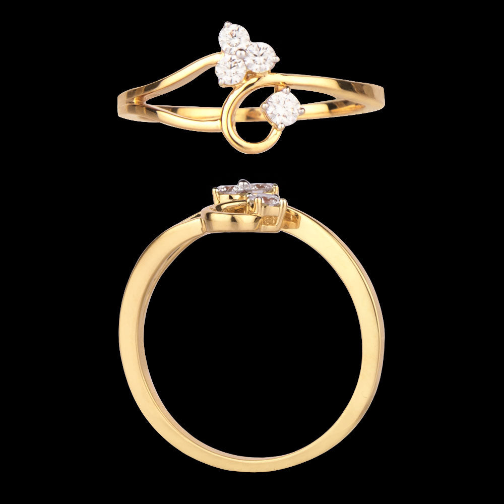 18K Yellow Gold Diamond Ring - 0.173ct VVS-VS-GH