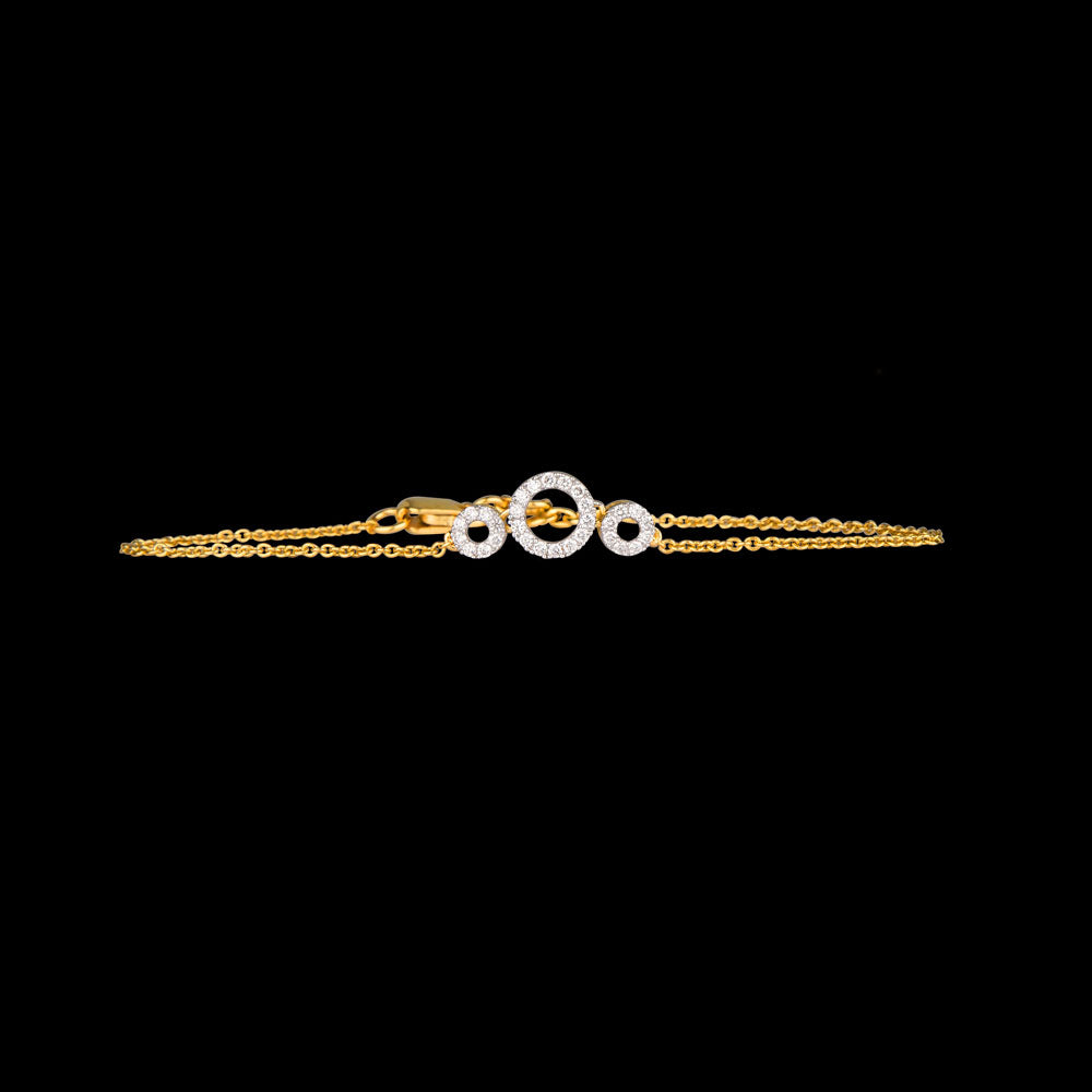 14K Two Tone Gold Diamond Bracelet - 0.28ct SI-GH