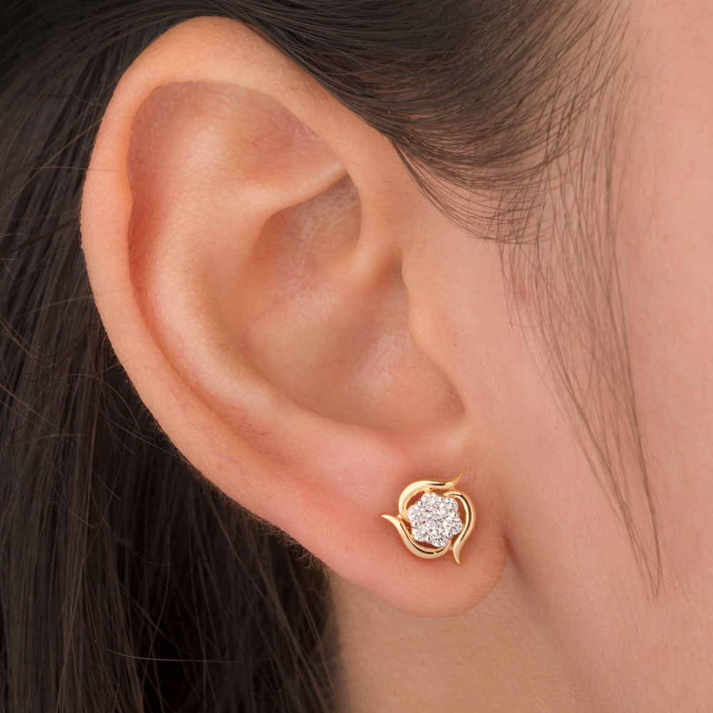 14K Yellow Gold Diamond Earrings - 0.315ct VVS-VS-HI