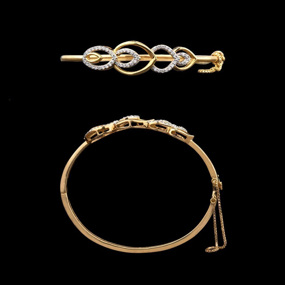 18K Yellow Gold Diamond Kada - 0.4ct VS-GH