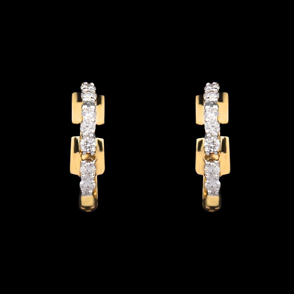 14K Yellow Gold Diamond Earrings - 0.18ct SI-IJ