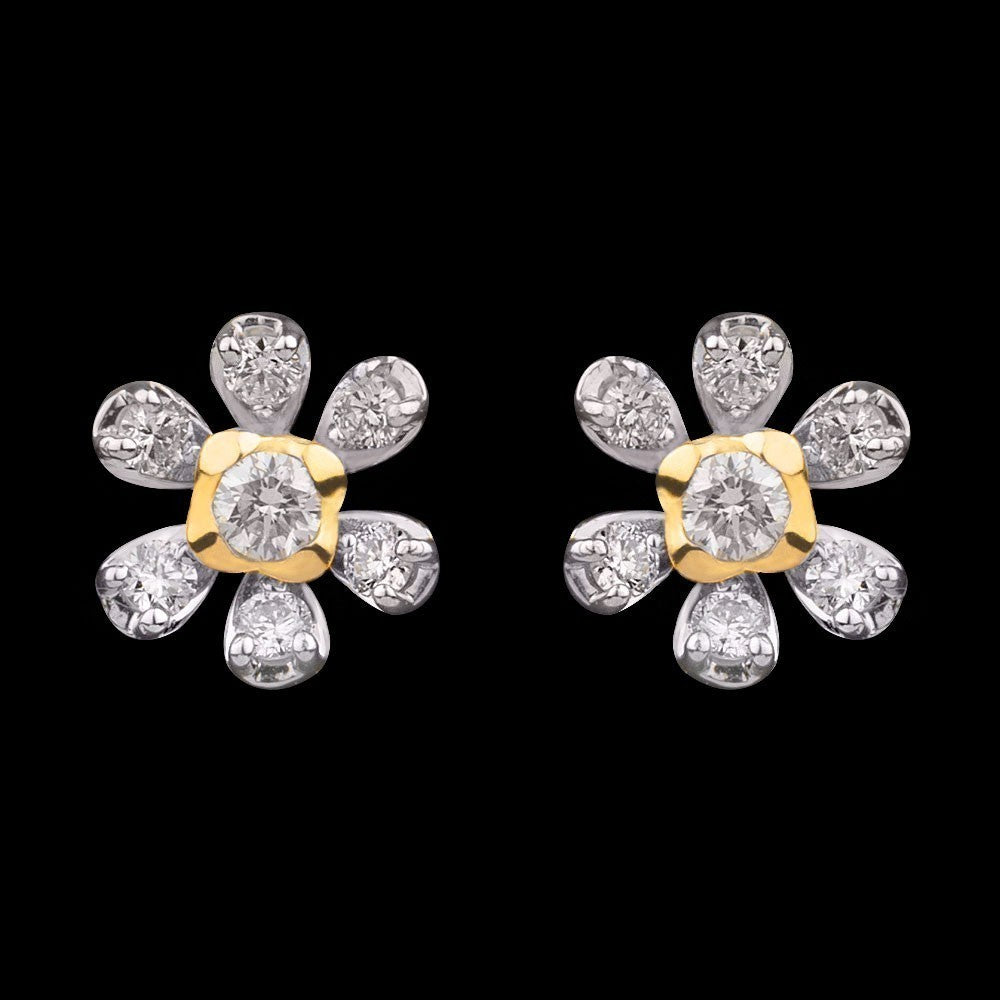 14K Yellow Gold Diamond Earrings - 0.25ct VVS-EF