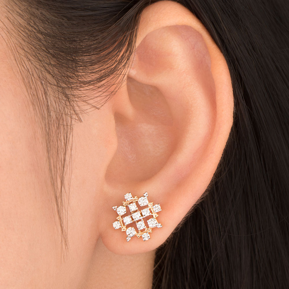 18K Yellow Gold Diamond Earrings - 0.77ct VS-GH