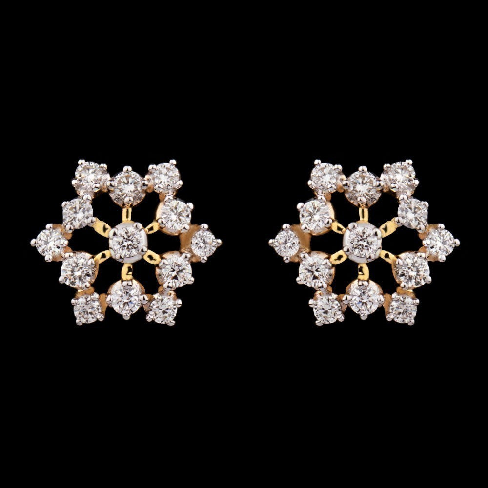 18K Yellow Gold Diamond Earrings - 0.67ct VVS-VS-GH