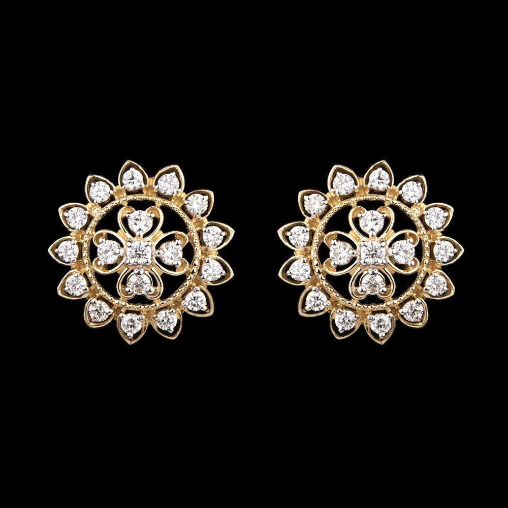 14K Yellow Gold Diamond Earrings - 0.69ct VVS-VS-GH