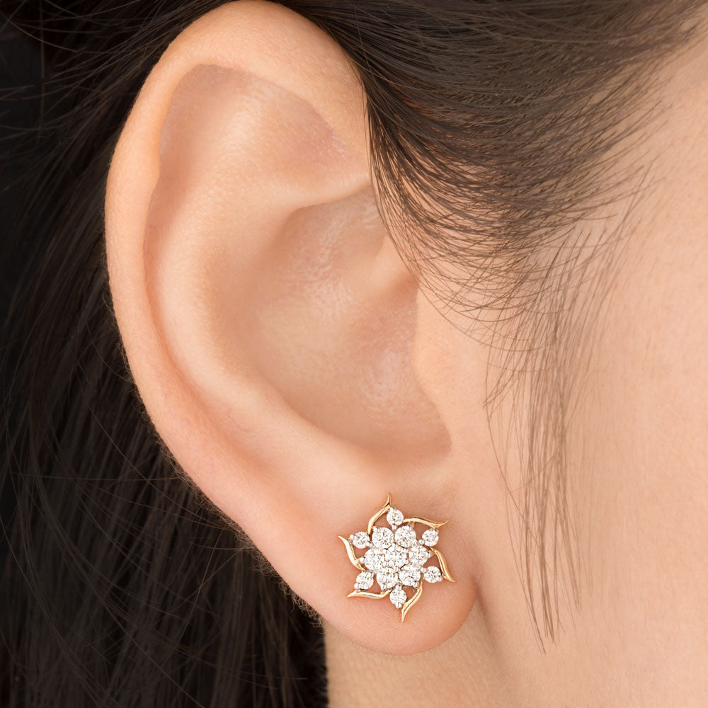 18K Rose Gold Diamond Earrings - 0.63ct VS-SI-GH