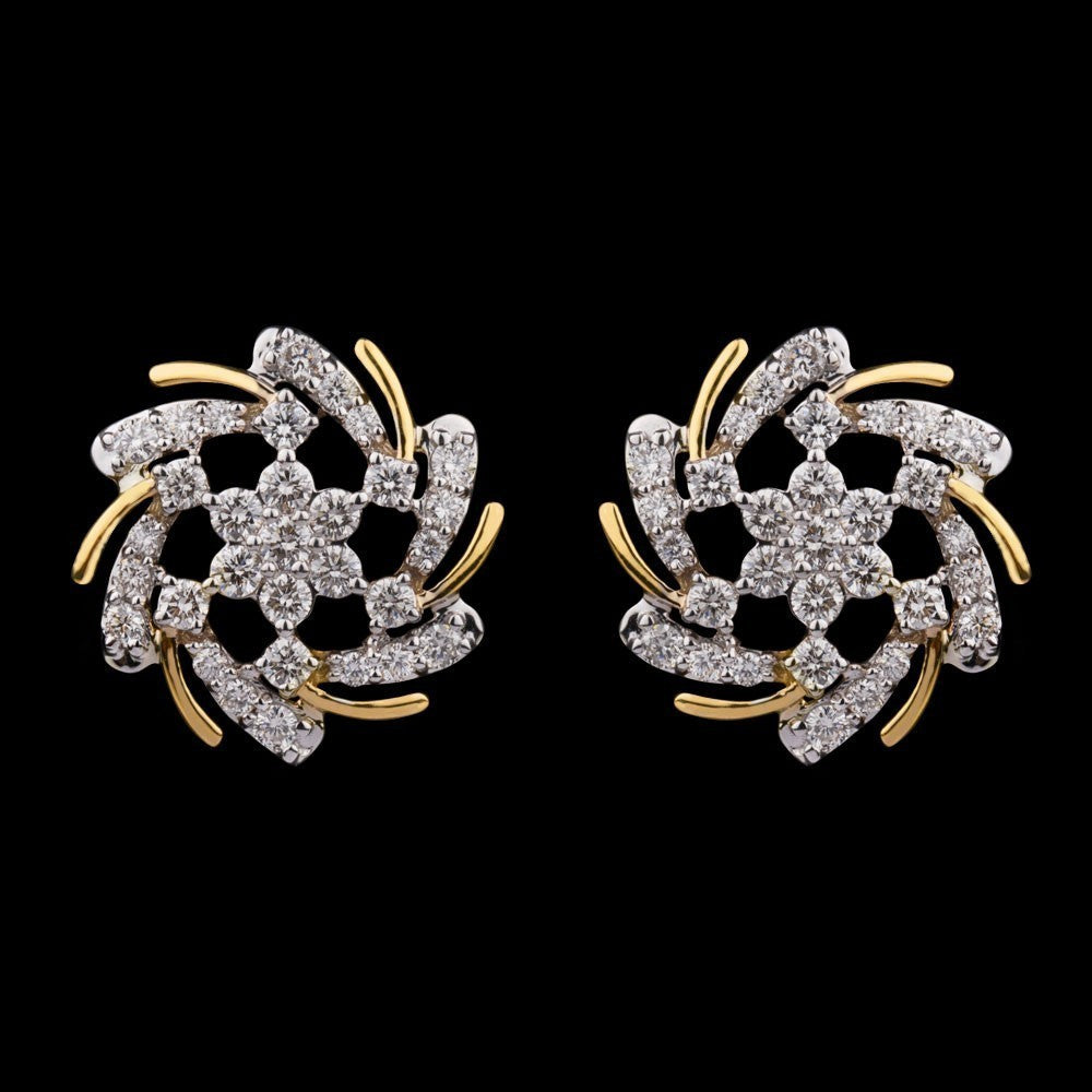 14K Yellow Gold Diamond Earrings - 1.25ct VVS-VS-GH