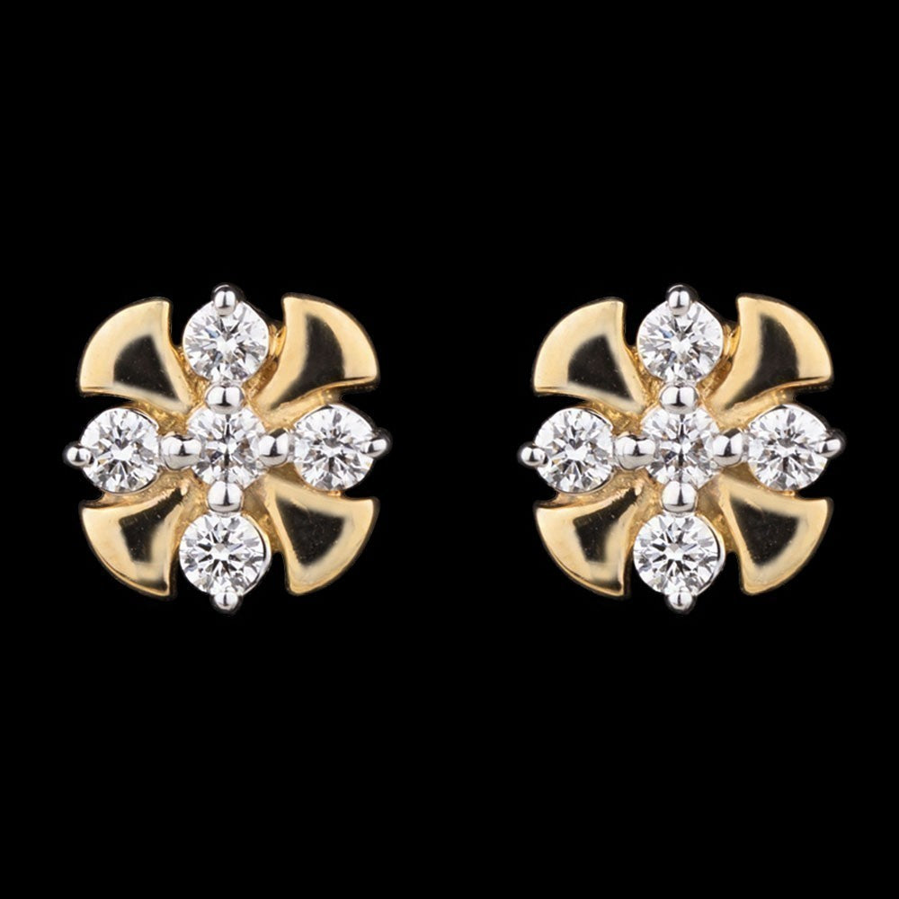 14K Yellow Gold Diamond Earrings - 0.34ct VS-GH