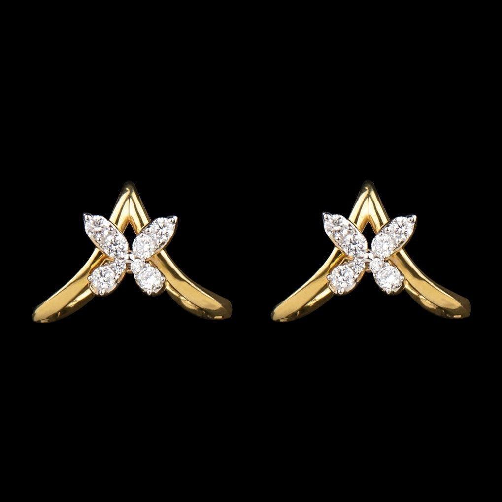 14K Yellow Gold Diamond Earrings - 0.41ct SI-GH