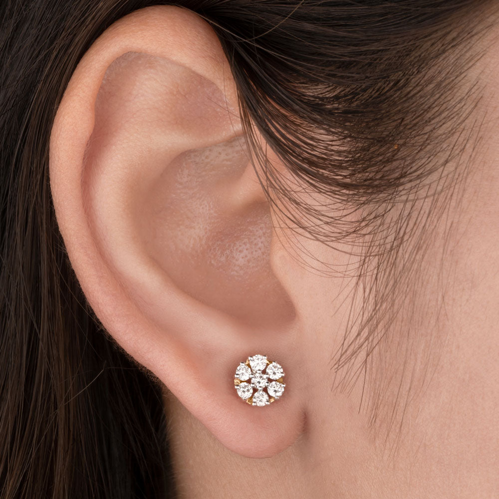 14K Yellow Gold Diamond Earrings - 0.48ct VS-HI