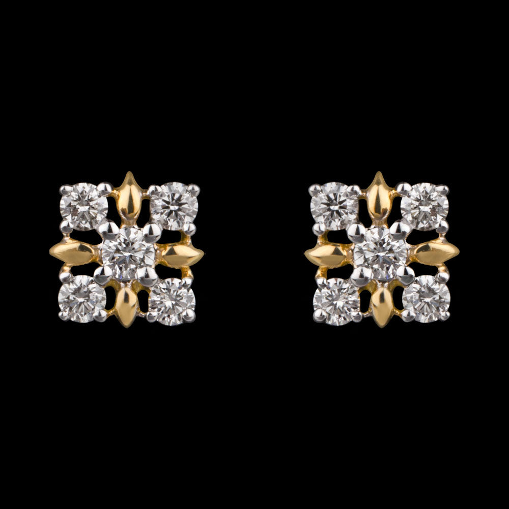 14K Yellow Gold Diamond Earrings - 0.16ct VS-SI-HI