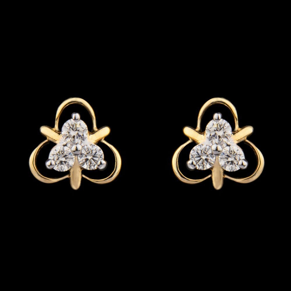 14K Yellow Gold Diamond Earrings - 0.1ct VS-HI
