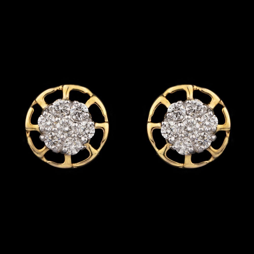 14K Yellow Gold Diamond Earrings - 0.16ct VS-SI-HI