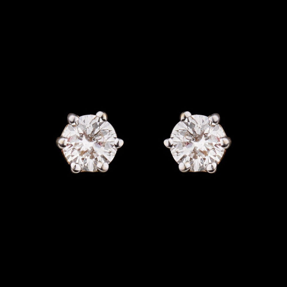 14K Yellow Gold Diamond Earrings - 0.14ct SI-IJ