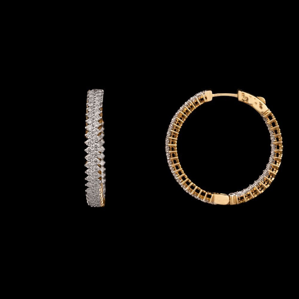 14K Yellow Gold Diamond Earrings - 3.1ct VS-IJ