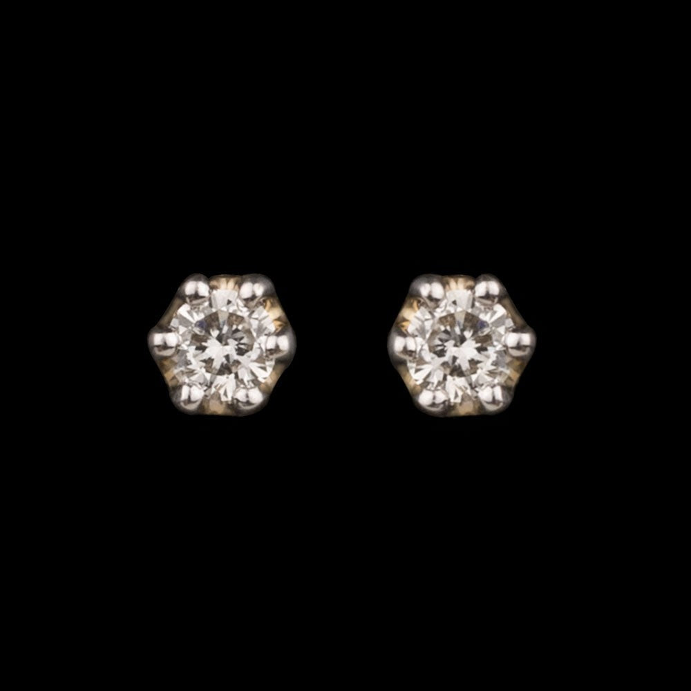 14K Yellow Gold Diamond Earrings - 0.15ct SI-IJ