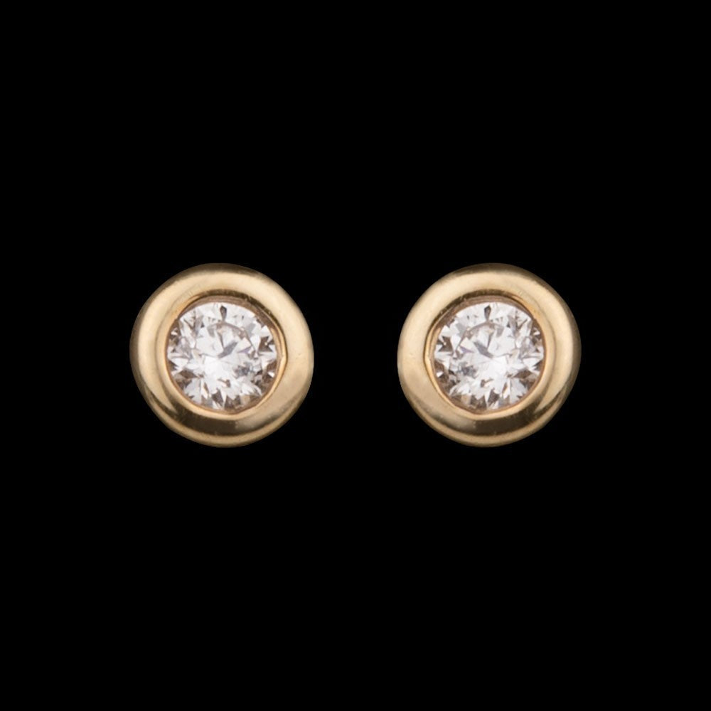 18K Yellow Gold Diamond Earrings - 0.113ct SI-IJ