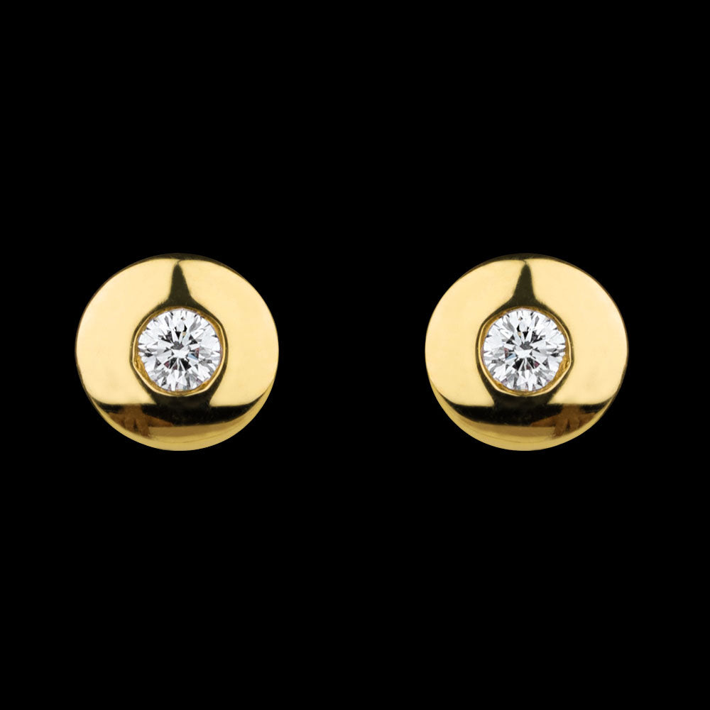 14K Yellow Gold Diamond Earrings - 0.14ct SI-IJ
