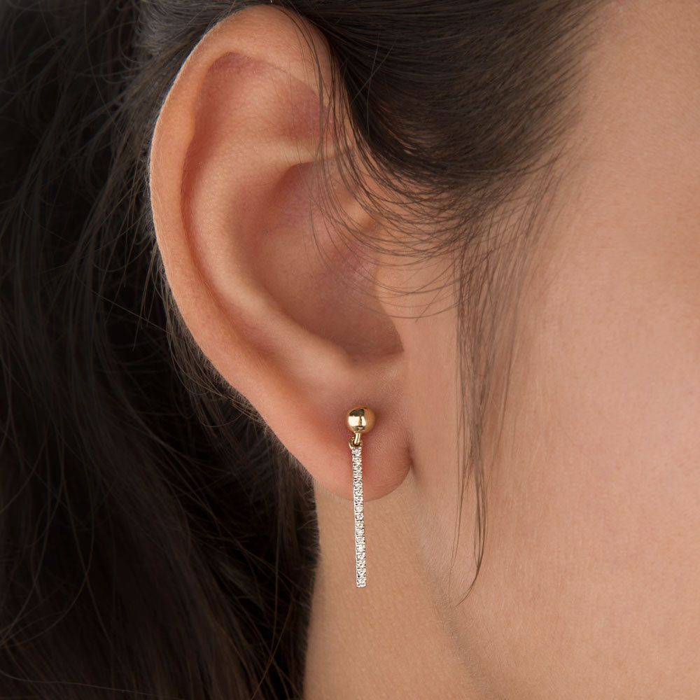 14K Yellow Gold Diamond Earrings - 0.12ct SI-IJ
