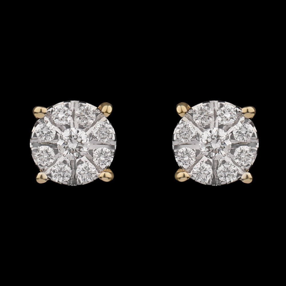 14K Yellow Gold Diamond Earrings - 0.22ct VVS-VS-FG