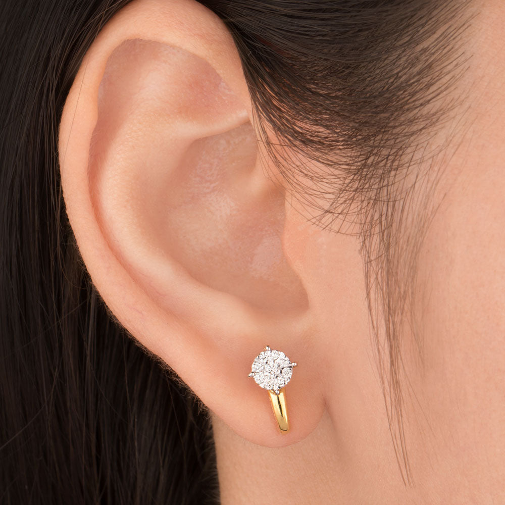 14K Yellow Gold Diamond Earrings - 0.23ct SI-GH